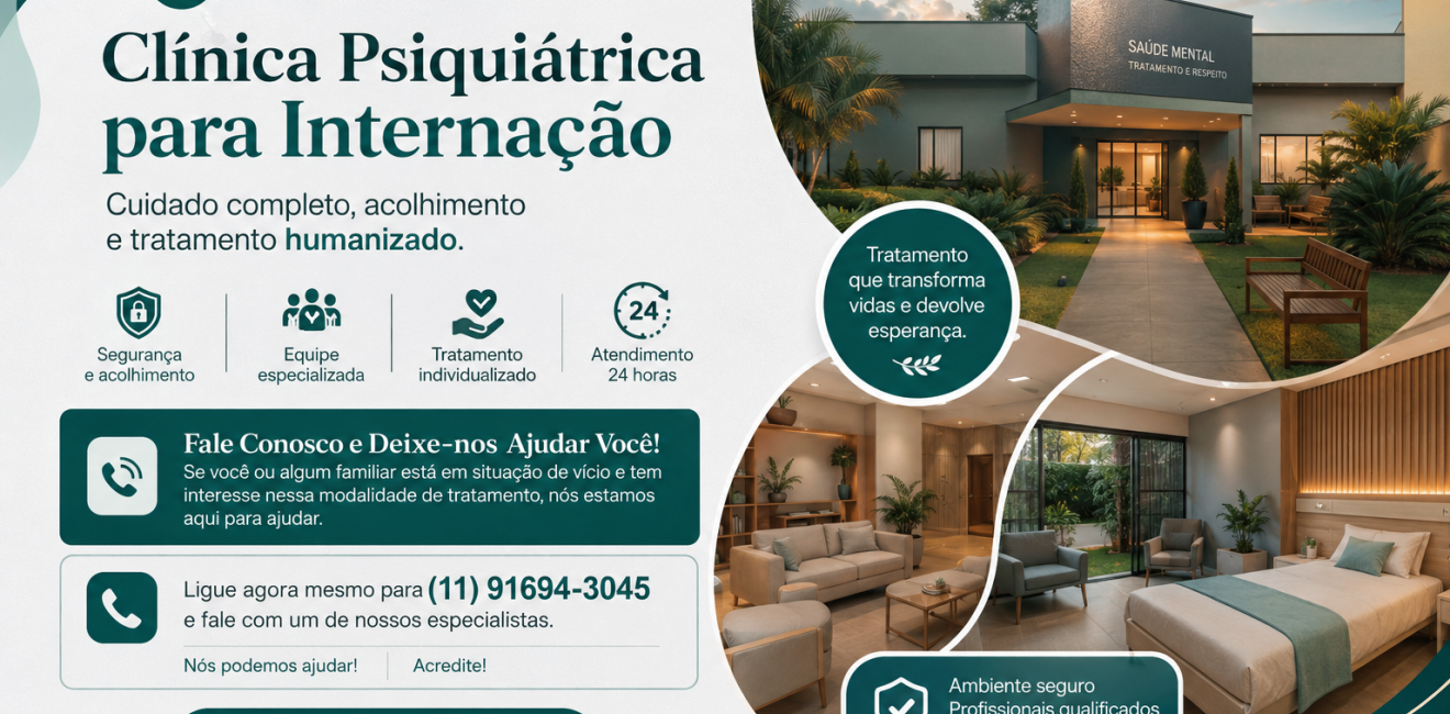 Clínica Psiquiátrica para Internação: Tratamento Humanizado e Atendimento Imediato 24 Horas