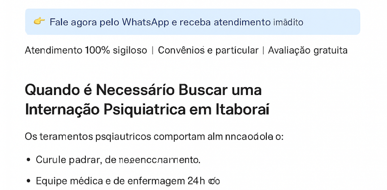 Internação Psiquiátrica em Itaboraí – Tratamento Humanizado e Completo para Saúde Mental
