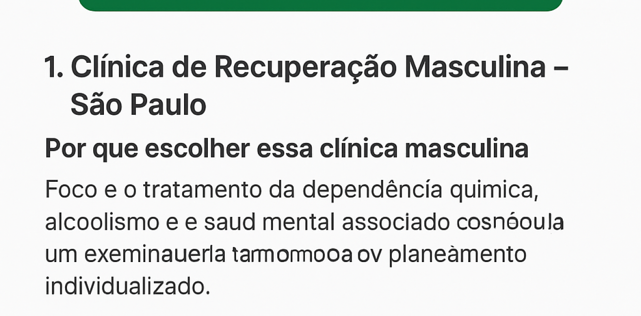 As 2 Melhores Clínicas de Recuperação em São Paulo – masculina e feminina – valores justos para você que busca tratamento em São Paulo