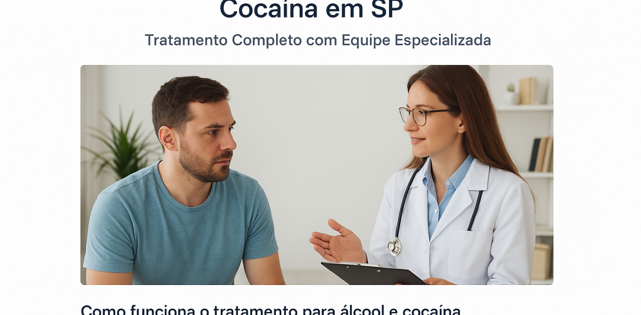 Clínica de Reabilitação para Álcool e Cocaína em SP – Tratamento Completo com Equipe Especializada