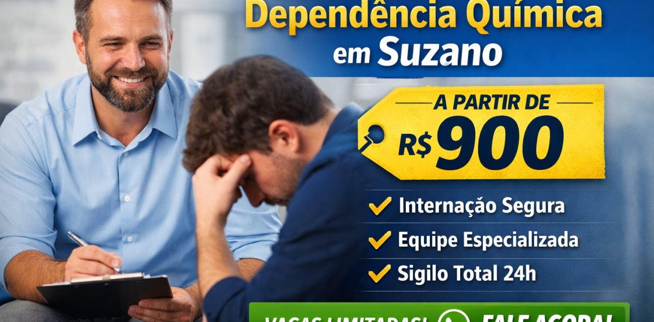 Vagas para Tratamento de Dependência Química em Suzano a partir de R$ 900