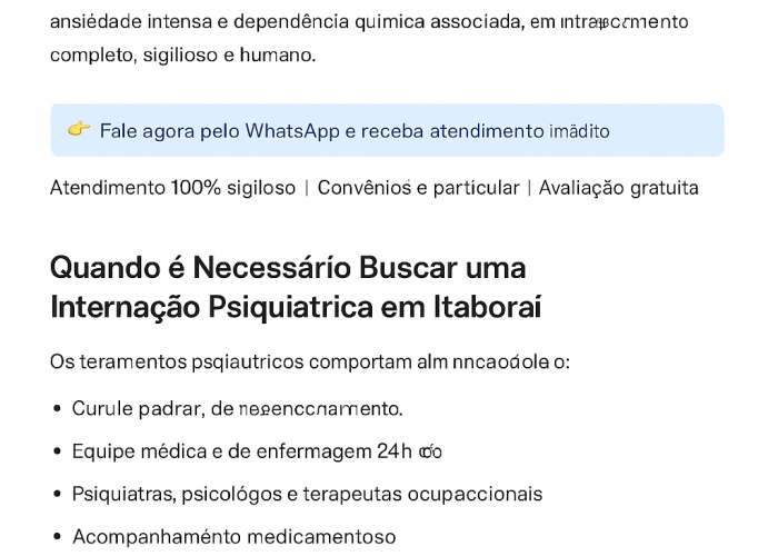 Internação Psiquiátrica em Itaboraí – Tratamento Humanizado e Completo para Saúde Mental