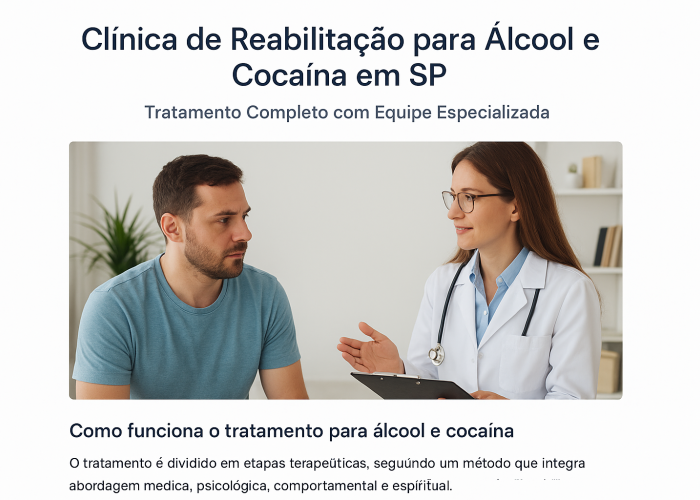 Clínica de Reabilitação para Álcool e Cocaína em SP – Tratamento Completo com Equipe Especializada
