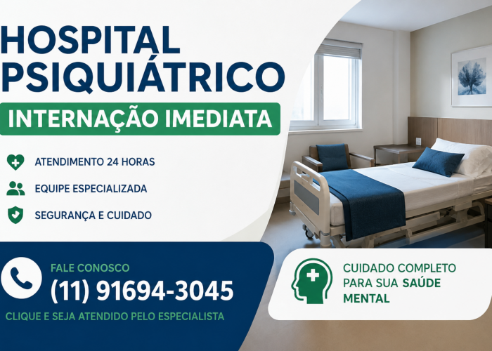 Hospital Psiquiátrico Especializado com Internação Imediata: Atendimento 24 Horas para Crises Psiquiátricas e Dependência Química