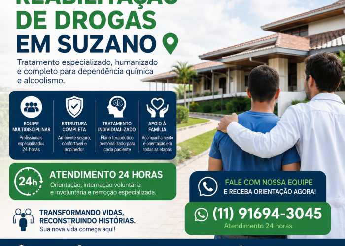 Clínica de Recuperação de Drogas em Suzano: Tratamento Humanizado e Internação Especializada em 2026
